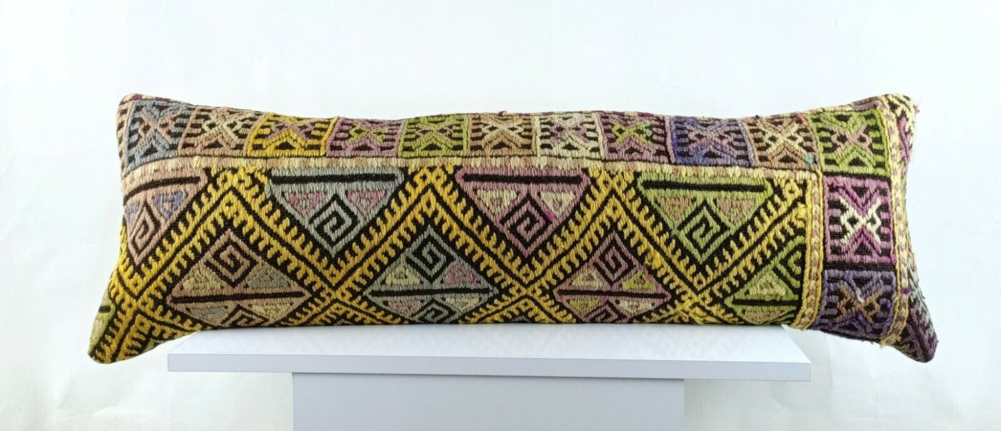 Kilim Pillow Cover 12x36 Home Decorative Handmade Ottoman Long Lumbar  A1546