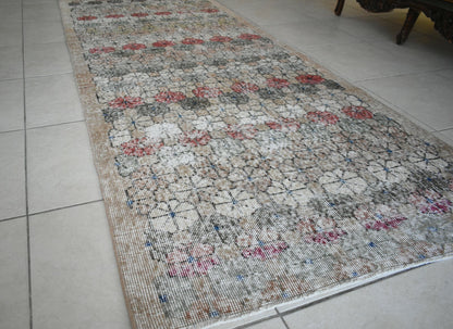 Vintage Runner 8.5x3.3 ft Oushak Runner Anatolian Rug Faded Turkish Runner R09