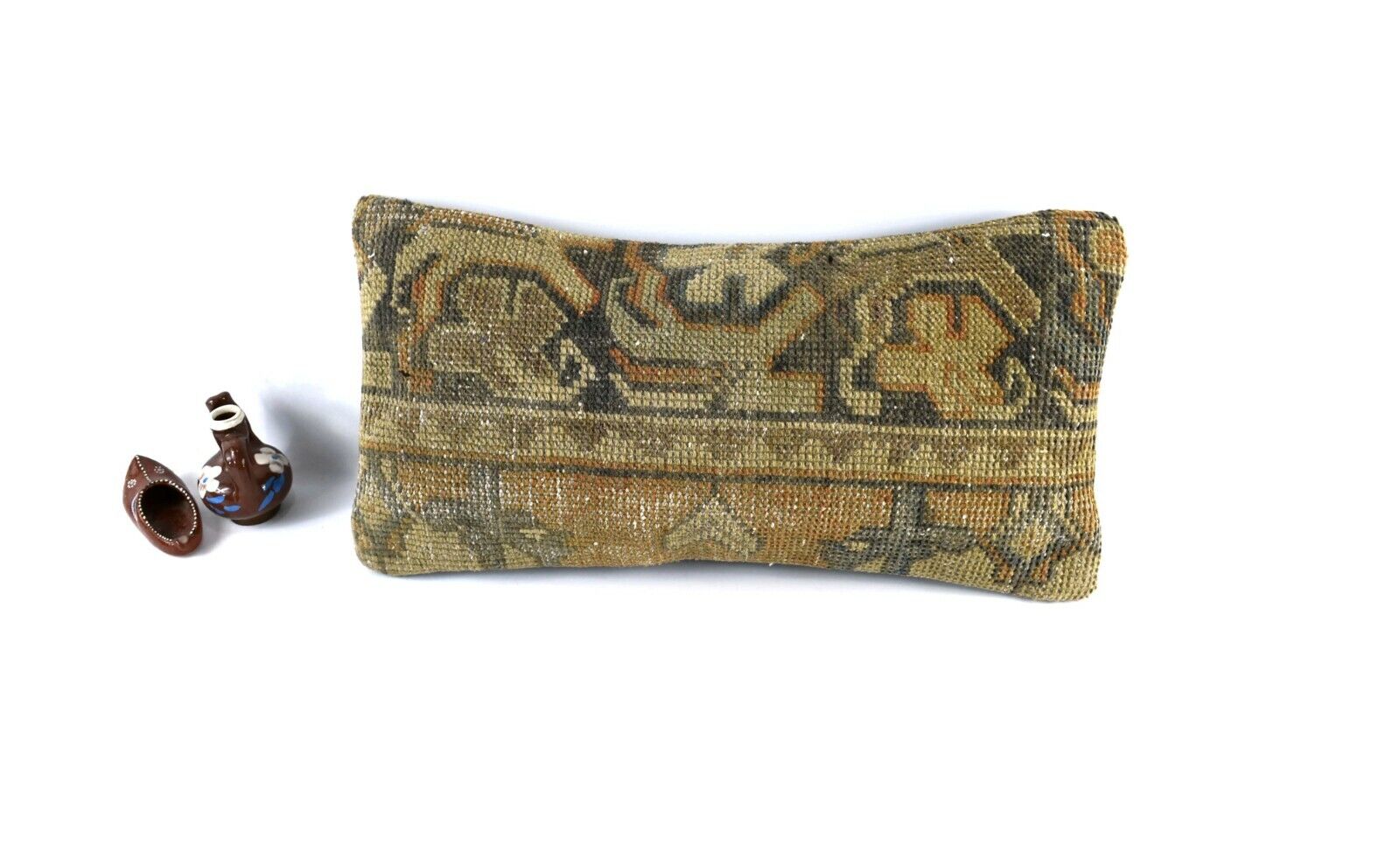 10x20 Kilim Lumbar Pillow Cover Vintage Ethnic Oushak Kilim Pillow Cover A3024