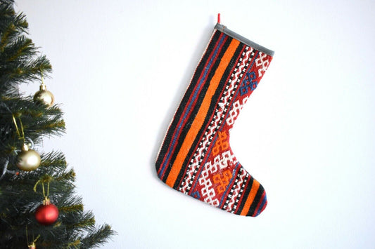 Vintage Rug Stocking Christmas Sock Xmas Decor Kilim Christmas Stocking S260