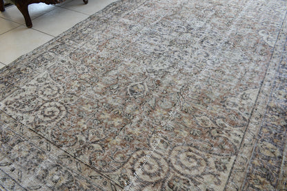 Large Turkish Rug 8.7x5.5 ft Vintage Rug Faded Oushak Rug Living Room Carpet B19