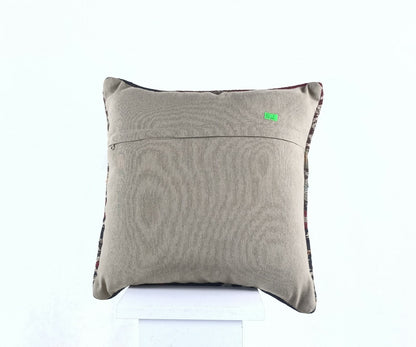  Turkish Kilim Pillow Cover 16x16 Home Decorative Wool Oushak Rug Cushion A518