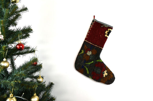 Kilim Christmas Stocking Vintage Rug Stocking Ethnic Decorative Xmas Socks S718