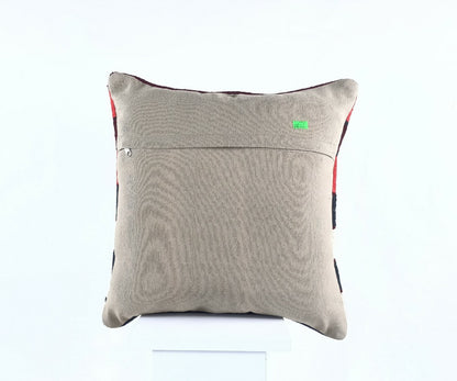  Turkish Kilim Pillow Cover 16x16 Home Decorative Wool Oushak Rug Cushion A521