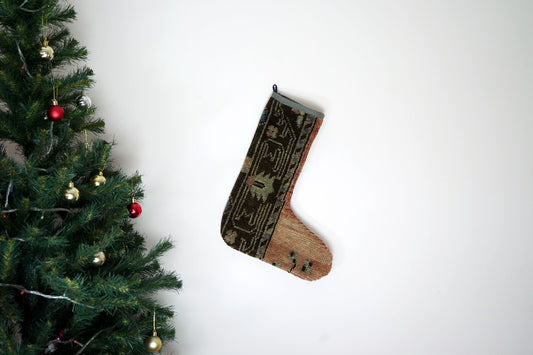 Kilim Christmas Stocking Vintage Rug Stocking Ethnic Decorative Xmas Socks S415