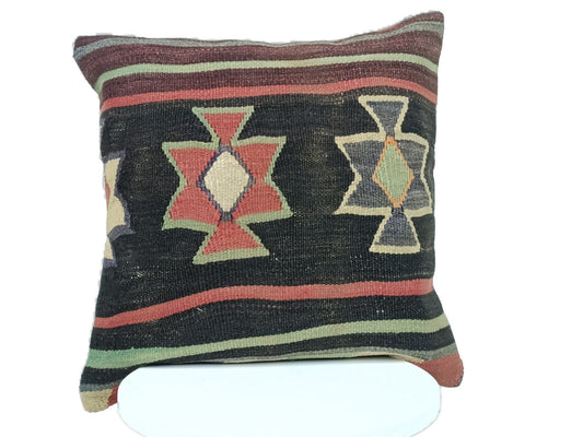 20x20 Kilim Pillow Cover Handmade Vintage Oushak Kilim Cushion Cover A360