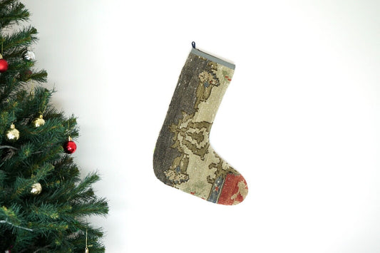 Kilim Christmas Stocking Vintage Rug Stocking Ethnic Decorative Xmas Socks S535