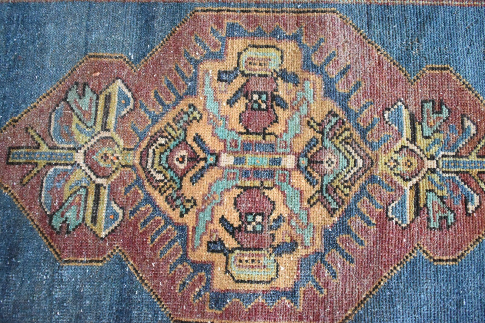 Anatolian Runner 2.6x1.4 ft Vintage Turkish Runner Oushak Runner Rug Y16