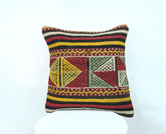 16x16 Ethnic Vintage Turkish Rug Pillow Cover Home Decorative Boho Cushion 1630