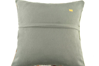 18x18 Kilim Pillow Cover Handknotten Vintage Pillow Oushak Kilim Pillow  A2855