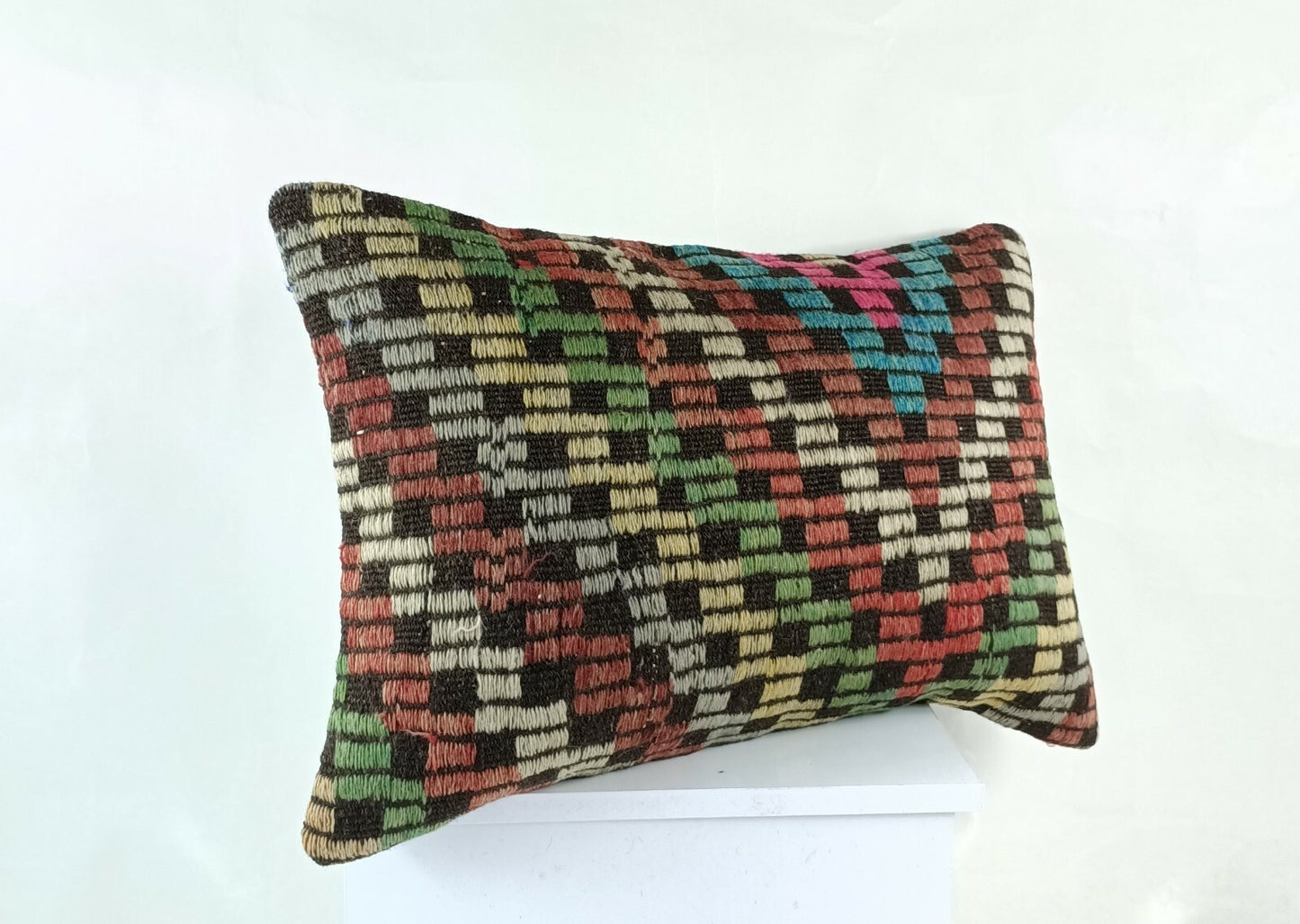 Large Kilim Pillow Cover 16x24 Handmade Turkish Carpet Throw Cushion Case E1233