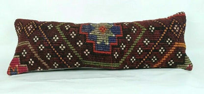 12x36 Kilim Pillow Cover Handmade Turkish Rug Vintage Ethnic Lumbar Cushion E669