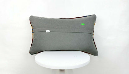 Kilim Pillow Cover 12x20 Handmade Oushak Traditional Rug Lumbar Cushion  E546