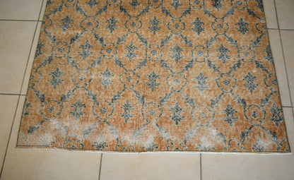 Oushak Runner 7.6x3.8 ft Handwoven Turkish Runner Vintage Runner Floor Rug R02