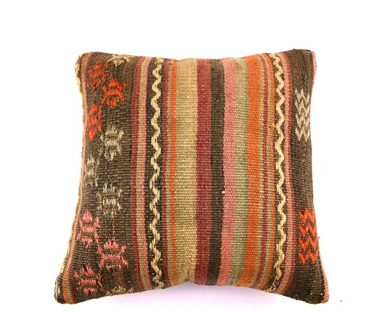 16x16 Ethnic Vintage Turkish Rug Pillow Cover Home Decorative Boho Cushion 4506