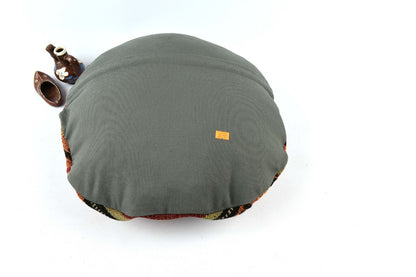 Kilim Round Pillow Cover 18" in Tribal Vintage Turkish Carpet Round Cushion 4958