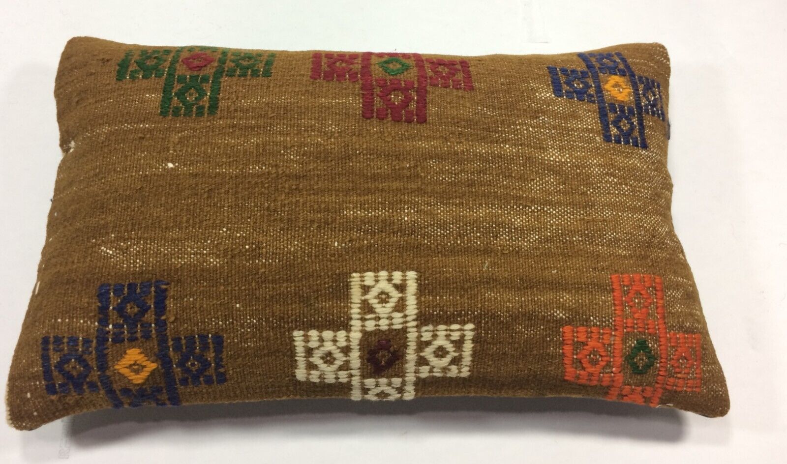 Kilim Pillow Cover 12x20 Handmade Turkish Rug Boho Ethnic Lumbar Cushion 1204