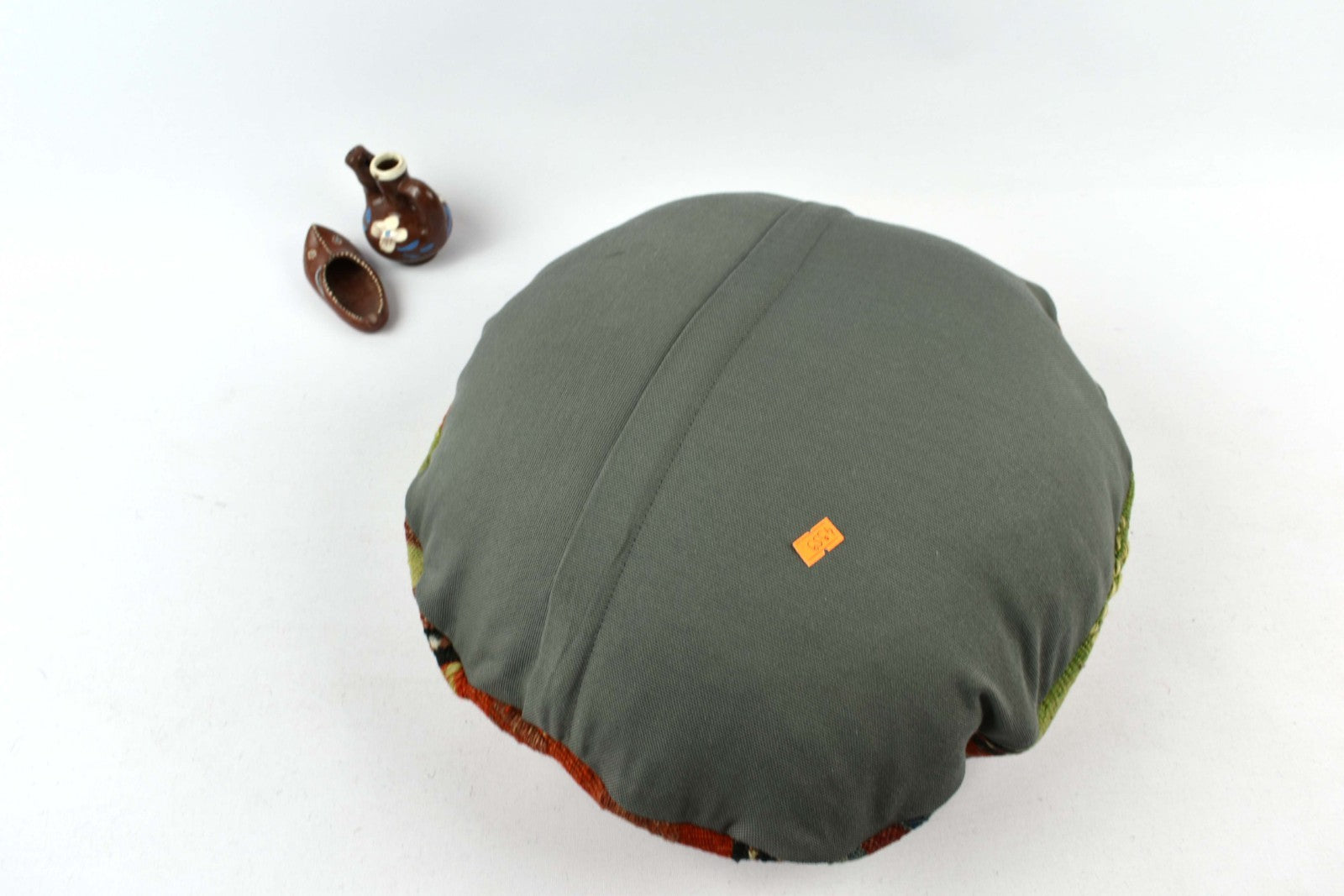 Kilim Round Pillow Cover 18" in Tribal Vintage Turkish Carpet Round Cushion 4959