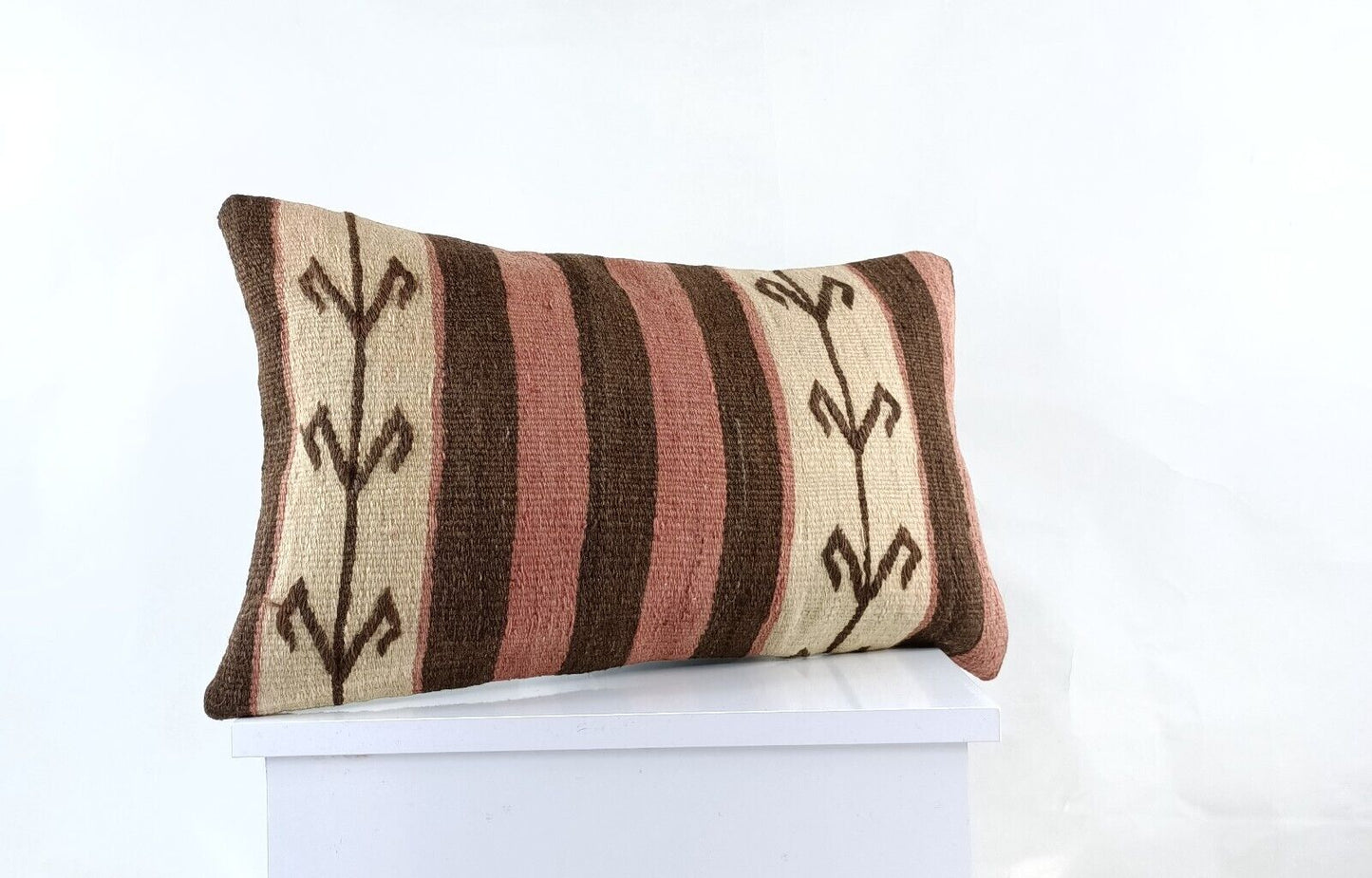 Kilim Pillow Cover 12x20 Turkish Handmade Sofa Couch Floor Lumbar Cushion E1030