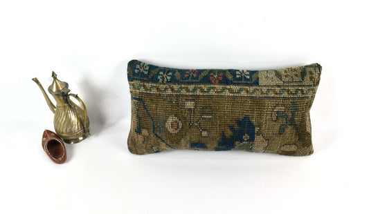 Turkish Cushion Cover 8"x16" Handmade Vintage Boho Ethnic Throw Pillow Case 3708