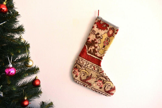 Kilim Christmas Stocking Vintage Rug Stocking Ethnic Decorative Xmas Socks S350