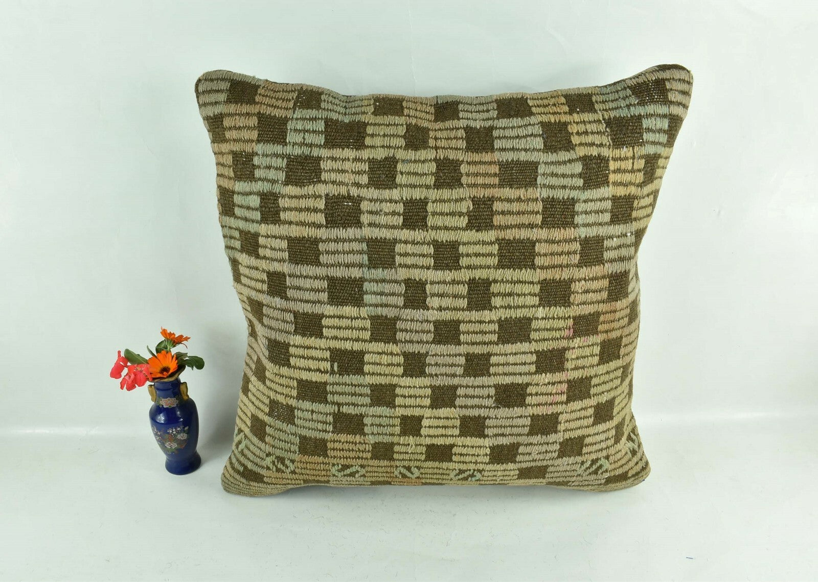 20x20 Kilim Pillow Cover Handmade Vintage Oushak Kilim Cushion Cover A1925