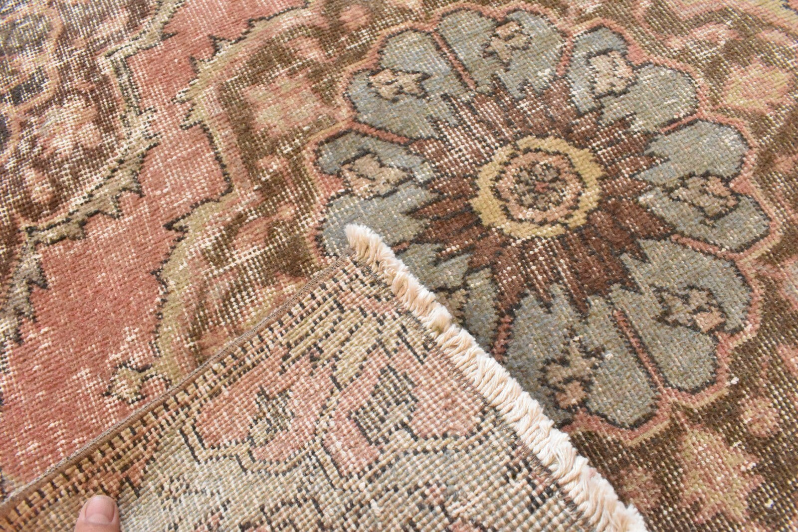 Oushak Kilim 3x10.6 ft Vintage Handwoven Runner Rug Traditional Wool Kilim C01