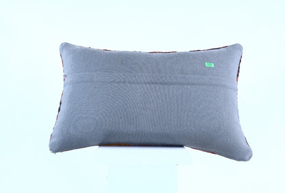 Kilim Pillow Cover 12x20 Handmade Turkish Rug Boho Ethnic Lumbar Cushion 1908