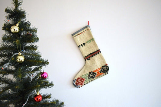 Rug Christmas Socks, Christmas Decoration, Kilim Christmas Stocking, S84