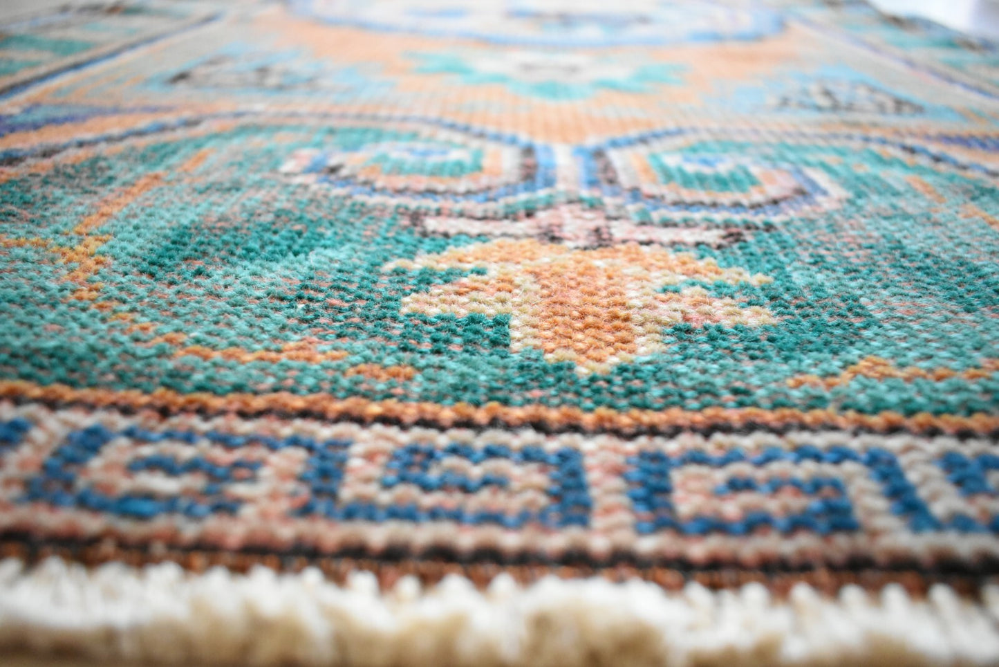 Small Turkish Runner 4.4x2.2 ft Vintage Runner Hallway Runner Handwoven Rug R14