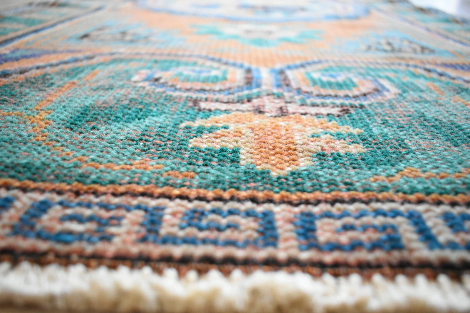 Small Turkish Runner 4.4x2.2 ft Vintage Runner Hallway Runner Handwoven Rug R14