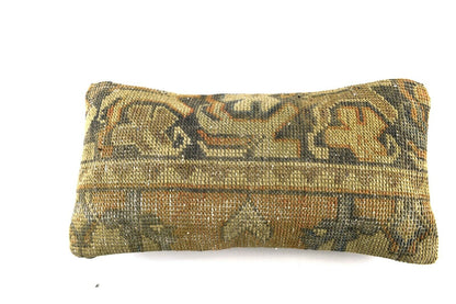 10x20 Kilim Lumbar Pillow Cover Vintage Ethnic Oushak Kilim Pillow Cover A3024