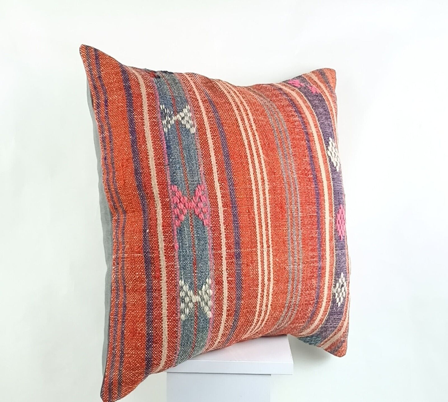 20x20 Kilim Pillow Cover Handmade Vintage Oushak Kilim Cushion Cover 2545