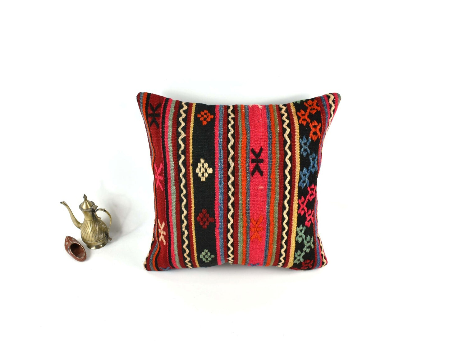 20x20 Kilim Pillow Cover Handmade Vintage Oushak Kilim Cushion Cover 3488