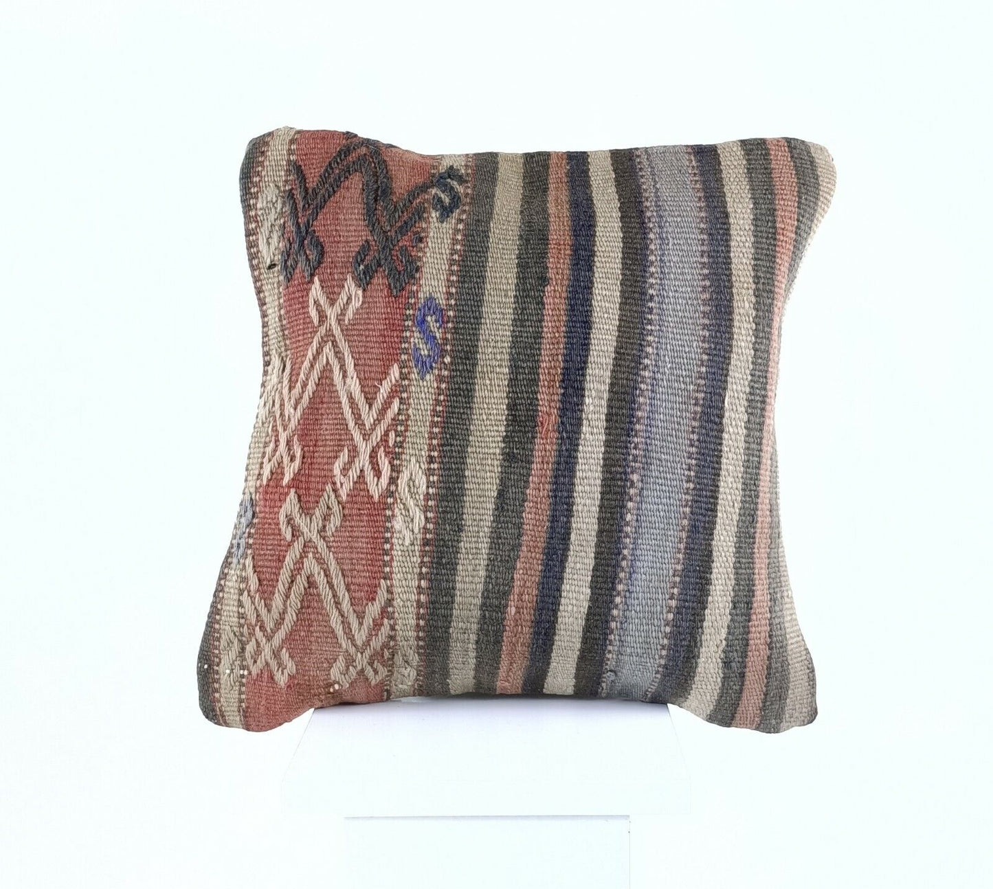 Oushak Kilim Pillow Cover 16x16 Handmade Rug Traditional Sofa Couch Cushion A575