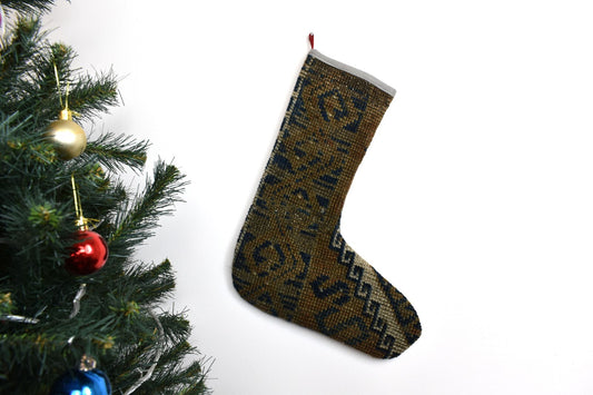 Kilim Christmas Stocking Vintage Rug Stocking Ethnic Decorative Xmas Socks S912