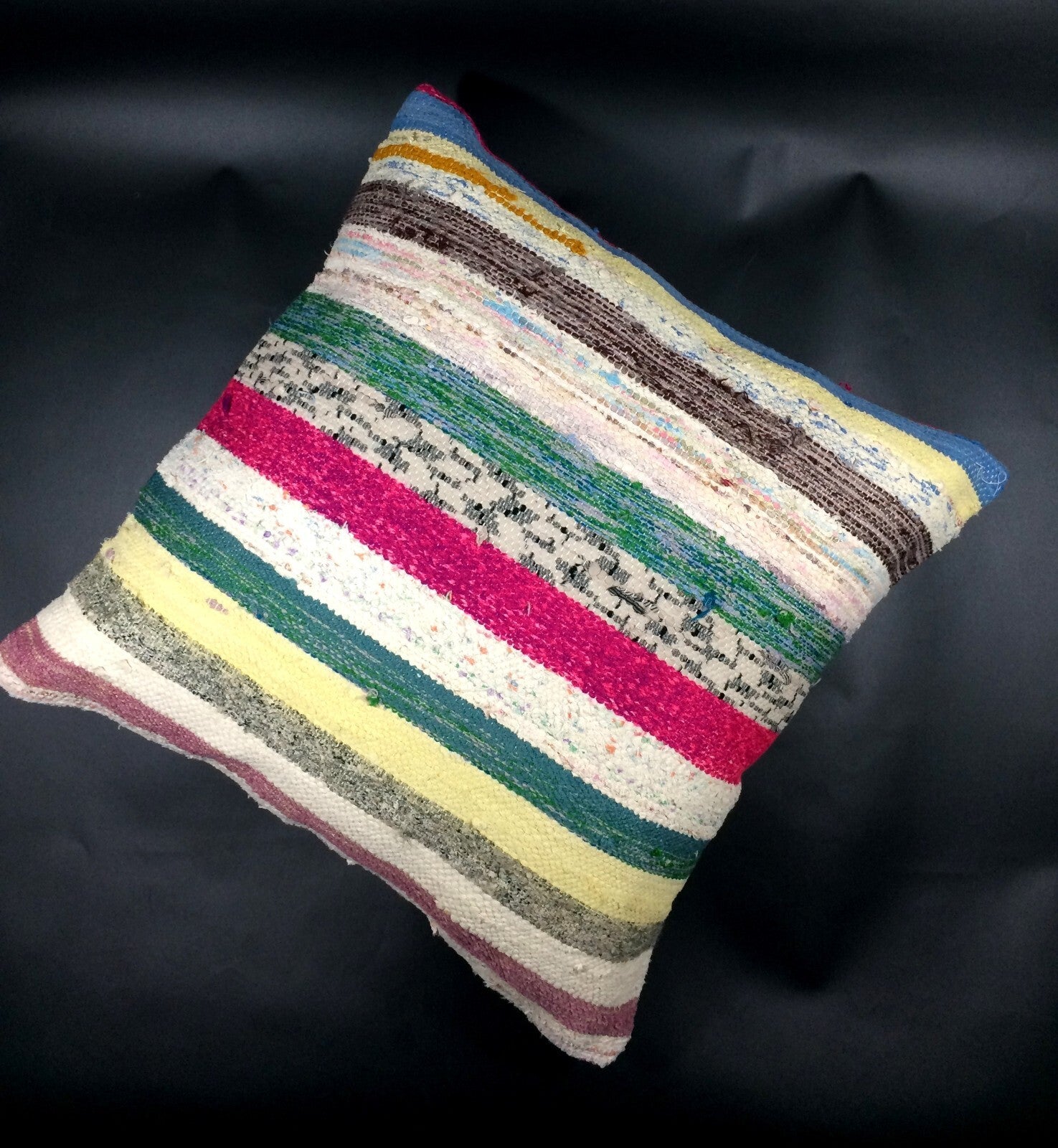 18"x18" Kilim Pillow Cover  Handmade Turkish Vintage Cushion Tribal Lumbar 628