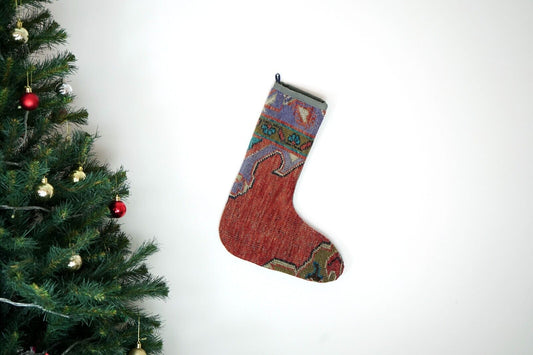 Kilim Christmas Stocking Vintage Rug Stocking Ethnic Decorative Xmas Socks S461