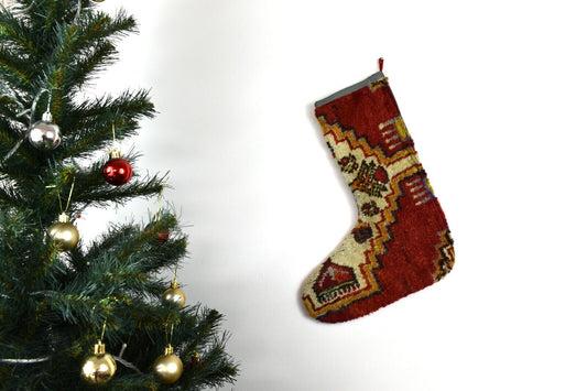 Kilim Christmas Stocking Vintage Rug Stocking Ethnic Decorative Xmas Socks S677