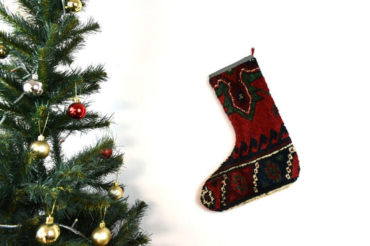 Kilim Christmas Stocking Vintage Rug Stocking Ethnic Decorative Xmas Socks S778