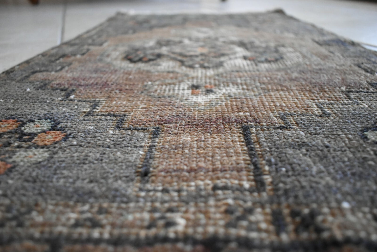 Oushak Runner 2.5x1.3 ft Vintage Turkish Rug Small Runner Anatolian Rug Y09