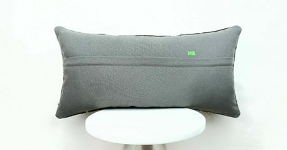 Kilim Pillow Cover 12x24 Handmade Turkish Traditional Wool Lumbar Cushion E397