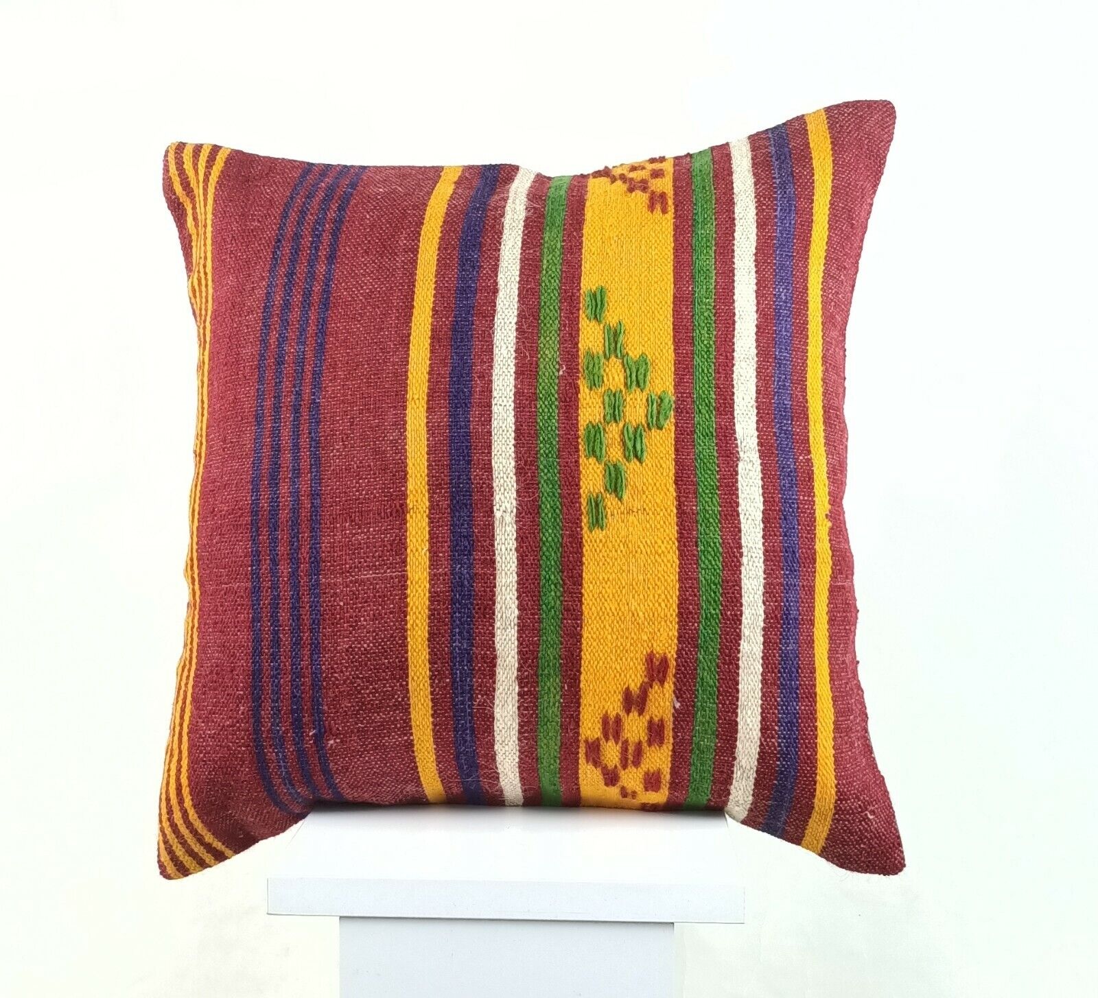 Kilim Pillow Cover 16x16 Oriental Traditional Handmade Bohemian Cushion A1150