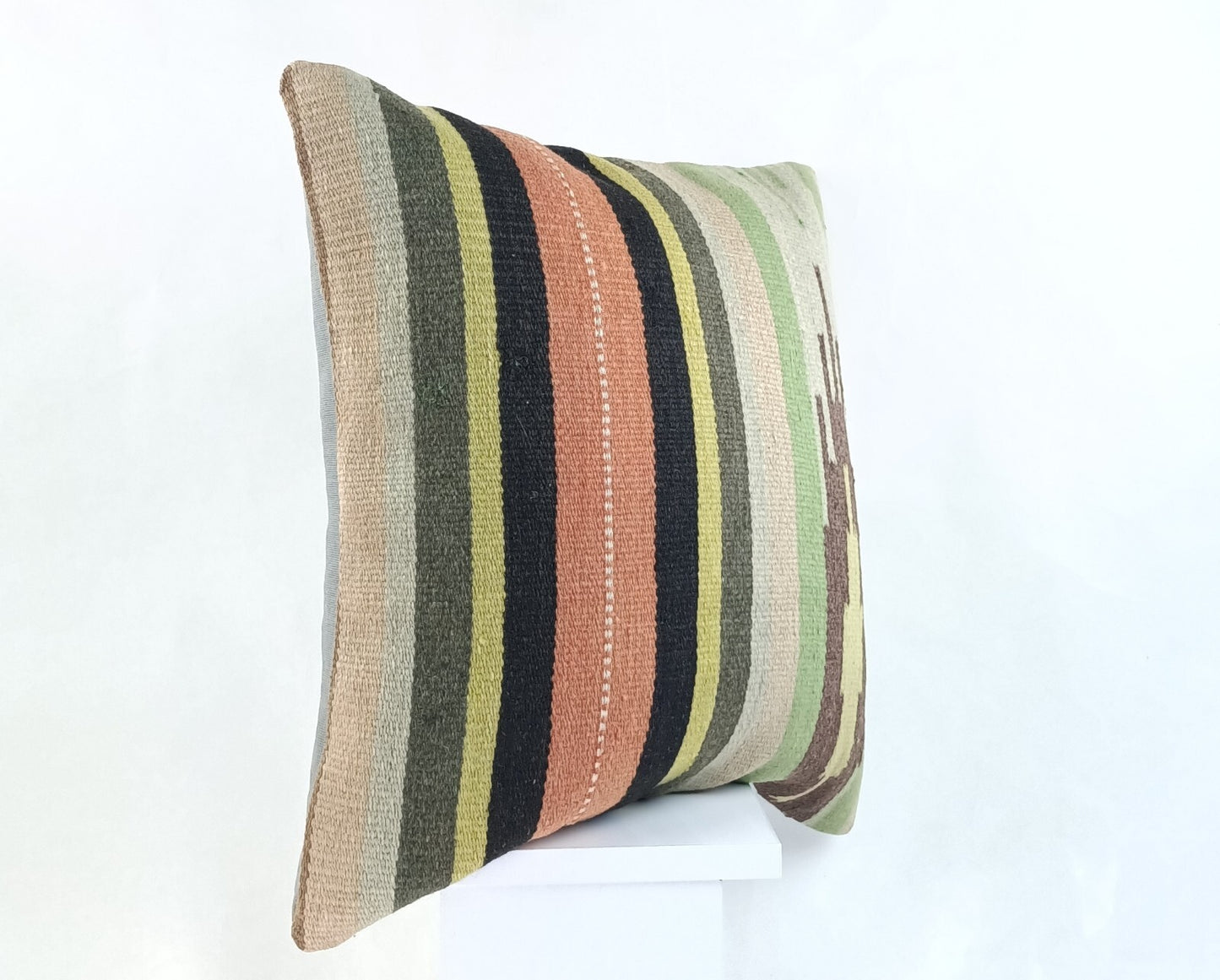 18"x18" Kilim Pillow Cover  Handmade Turkish Vintage Cushion Tribal Lumbar 2149