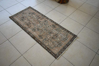 Small Turkish Runner 4.5x1.9 ft Vintage Runner Hallway Runner Handwoven Rug R15