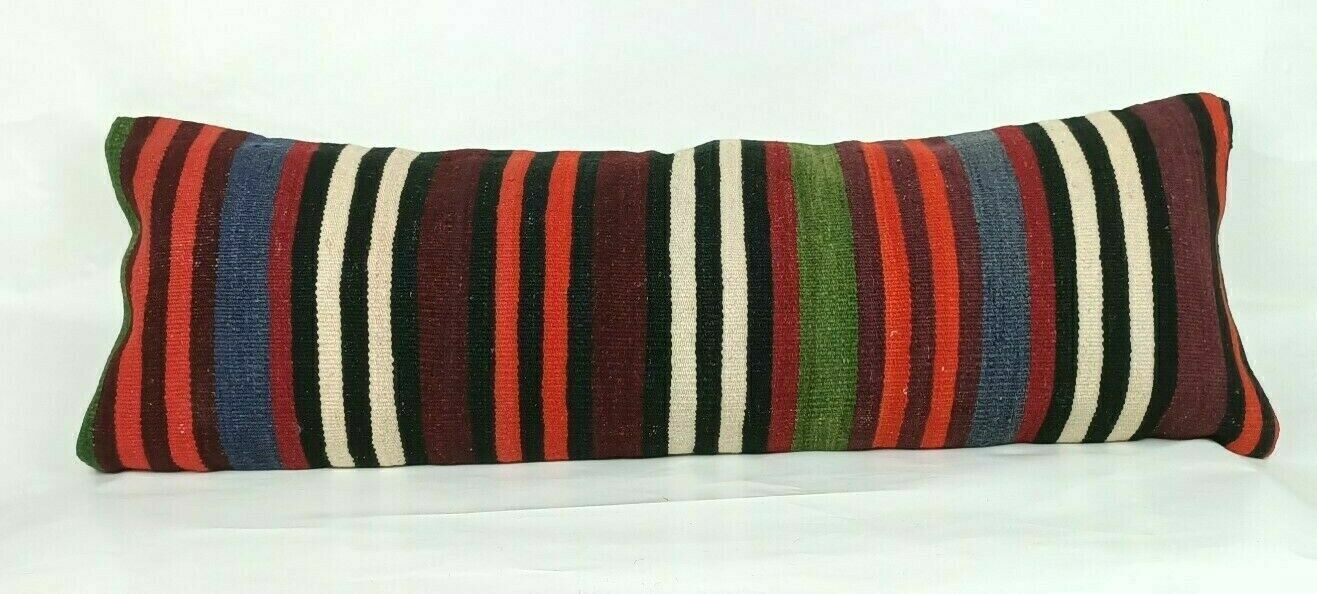 12x36 Kilim Pillow Cover Handmade Turkish Rug Vintage Ethnic Lumbar Cushion E676