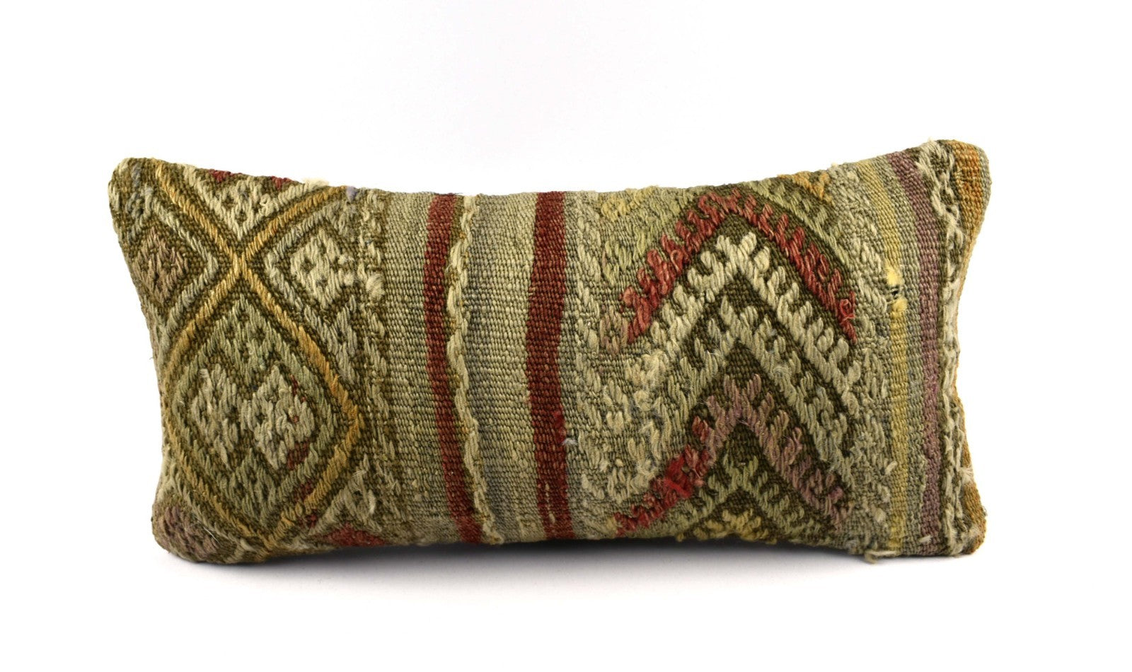 10x20 Kilim Lumbar Pillow Cover Vintage Ethnic Oushak Kilim Pillow Cover 4857
