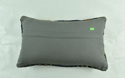 Kilim Pillow Cover 12x20 Turkish Handmade Vintage Couch Lumbar Cushion  A1848