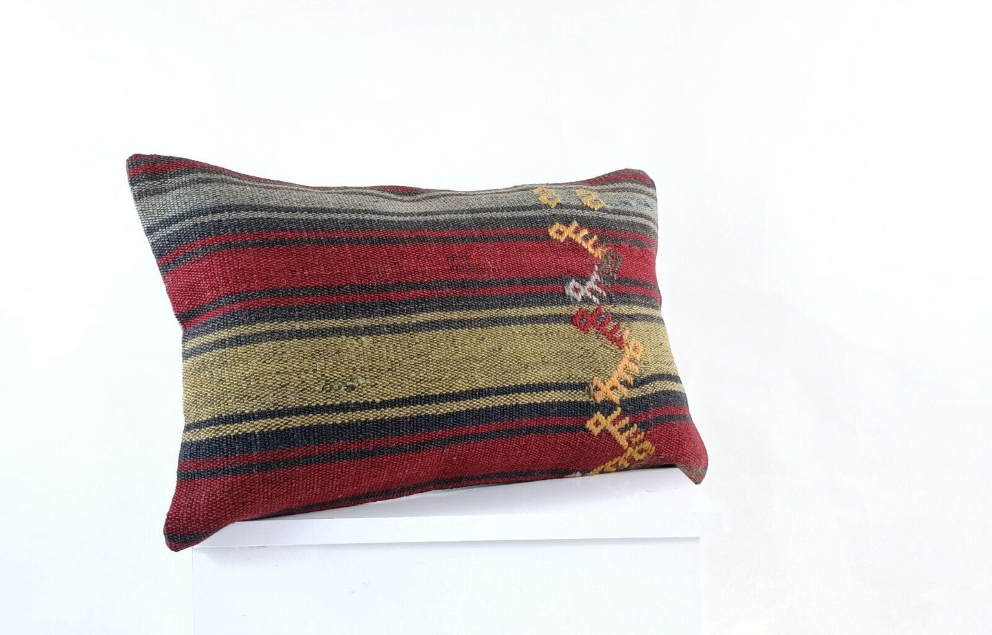 Kilim Pillow Cover 12x20 Turkish Handmade Sofa Couch Floor Lumbar Cushion E974