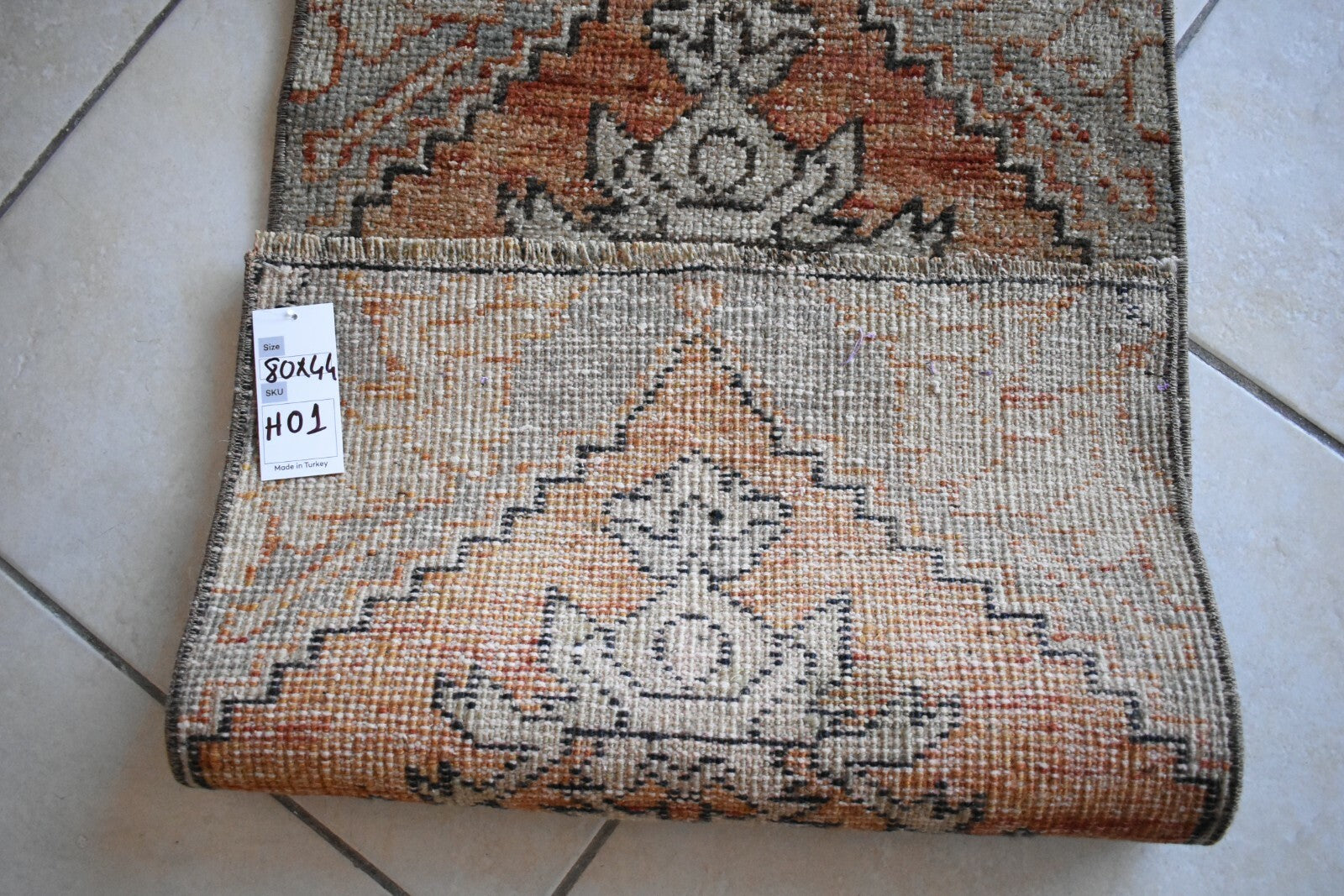 2.6x1.4 ft Small Turkish Runner Vintage Oushak Rug Anatolian Rug Faded Rug Y01